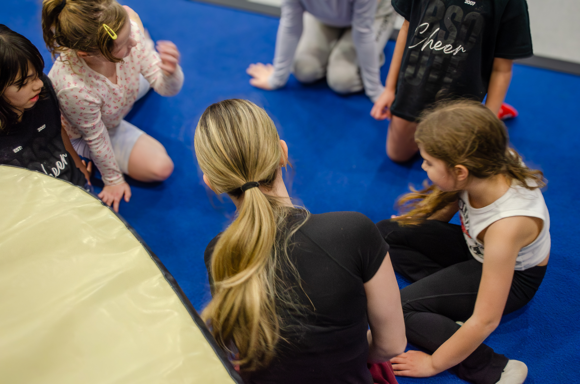 Bright colorful gym floor for fun summer camps